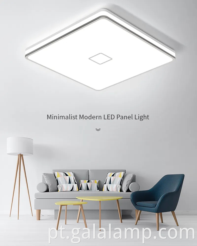 Luz de teto led quadrado elegante para decoração moderna do quarto